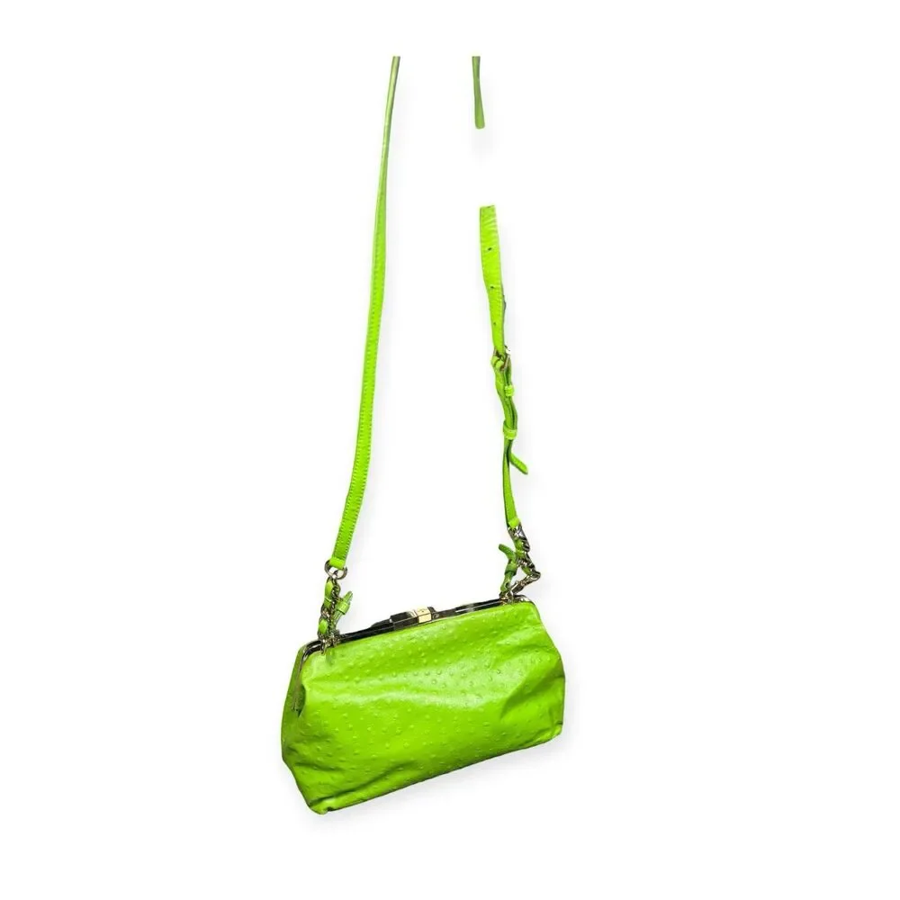 Kate Spade Ostrich Leather Satchel Madeline Victoria Falls Lime‎ Green Crossbody